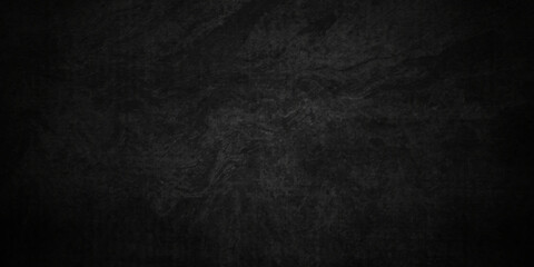Dark black grunge textured concrete background. Panorama dark grey black slate background or texture. Vector black concrete texture. Stone wall background.	
