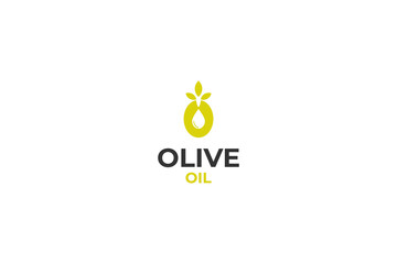Flat olive oil logo design vector template illustration