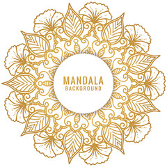 Decorative golden mandala on white background