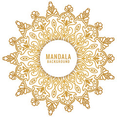 Decorative golden mandala on white background
