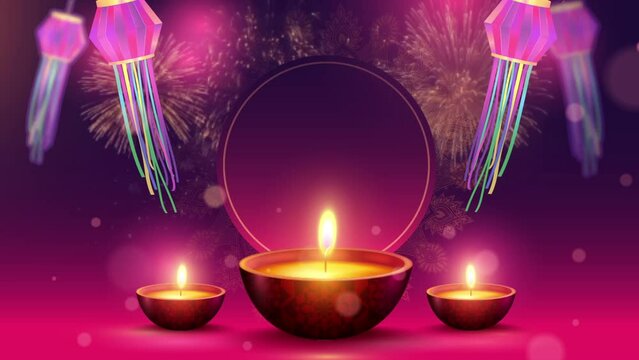 Happy Diwali Light Blinking Animation Background Stock Video | Adobe Stock