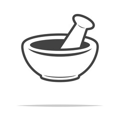 Mortar and pestle icon transparent vector isolated - obrazy, fototapety, plakaty