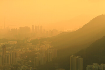 Fototapeta na wymiar 2 July 2011 8 May 2022 the landscape of Kowloon Peak, Hong Kong