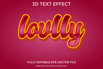 lovlly 3D,Text Effect, Editable 3D Text Style