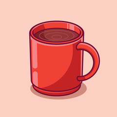 A cup of coffee cartoon illustration