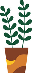 Houseplants in pot vector set