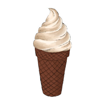 Colored ice cream sketch hand drawn vector