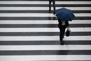 雨天の横断歩道