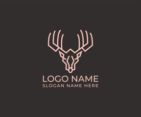 Deer Line art Logo design