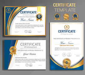 Golden certificate award template for multipurpose use