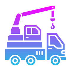 Crane Truck Glyph Gradient Icon