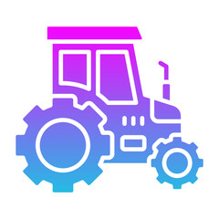 Tractor Glyph Gradient Icon