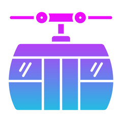 Cable Car Glyph Gradient Icon