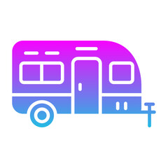Caravan Glyph Gradient Icon