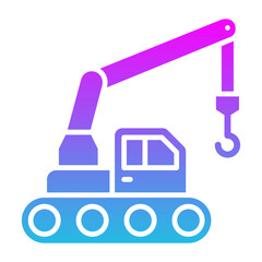 Crane Glyph Gradient Icon