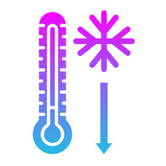 Low Temperature Glyph Gradient Icon