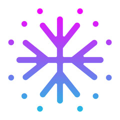 Snowflake Glyph Gradient Icon
