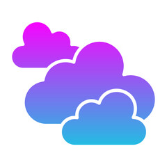 Clouds Glyph Gradient Icon