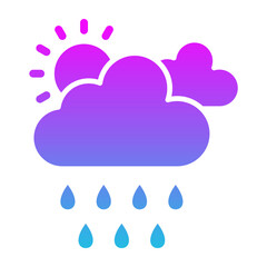 Rainy Day Glyph Gradient Icon