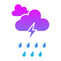 Thunderstorm Glyph Gradient Icon
