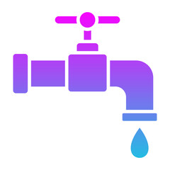 Obraz premium Water Tap Glyph Gradient Icon