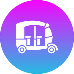 Rickshaw Gradient Circle Glyph Inverted Icon