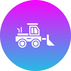 Bulldozer Gradient Circle Glyph Inverted Icon