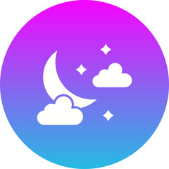 Night Gradient Circle Glyph Inverted Icon