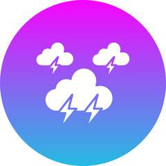 Lightning Gradient Circle Glyph Inverted Icon