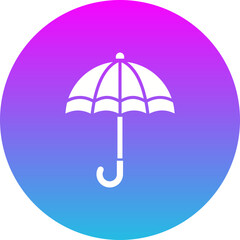 Umbrella Gradient Circle Glyph Inverted Icon