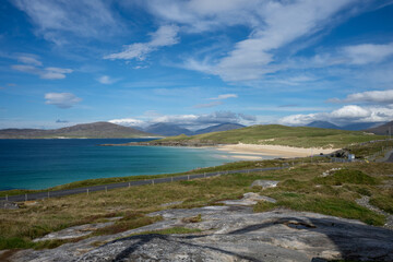 Luskentyre white sand beach on the Isle of Harris in the Outer Hebrides of Scotland