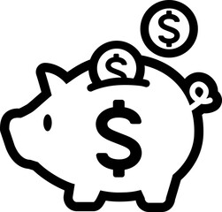 piggy bank symbol icon