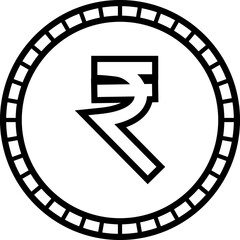 Fototapeta na wymiar Indian rupee currency symbol coin.