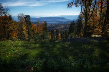 Autumn in the Little Beskids on a sunny day