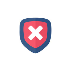 Fototapeta premium Shield data protection status. A check mark on the shield.