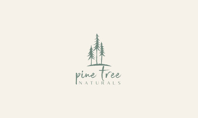 Unique and beautiful forest trees logo icon, travel and tourism company vector template