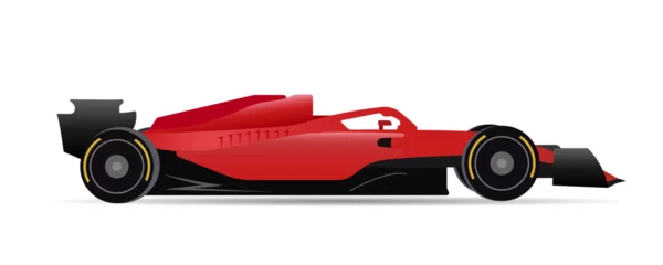 Foto op Canvas Raceauto rood in vectorformaat © microstock77