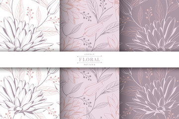 beautiful pastel color flower pattern collection
