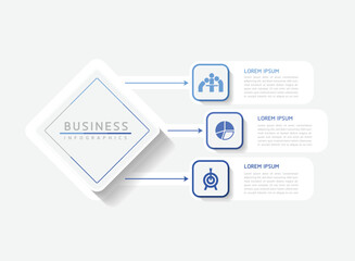 Circular Connection Steps business Infographic Template with 3 Element