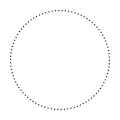 Circle shape dotted icon vector geometry symbol for creative graphic design element in a flat color pictogram illustration