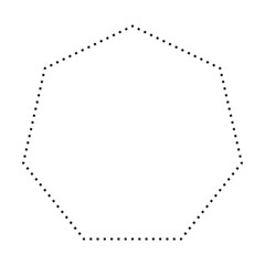 Heptagon symbol dotted shape vector icon for creative graphic design ui element in a pictogram illustration
