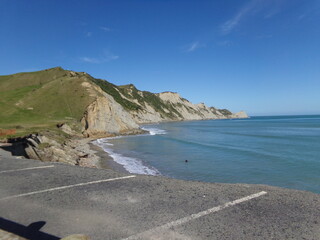 Scenic remote beach in New Zealand