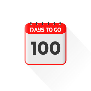 Countdown icon 100 Days Left for sales promotion. Promotional sales banner 100 days left to go