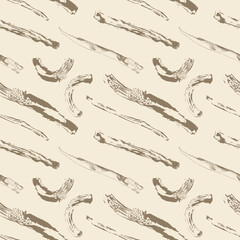 Hand-Drawn Driftwood Wood Vector Seamless Pattern. Great for nature themed backgrounds for packaging and social media posts