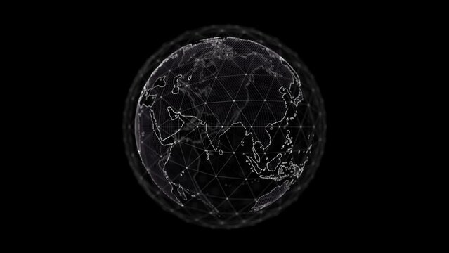 plexus sphere around digital globe world