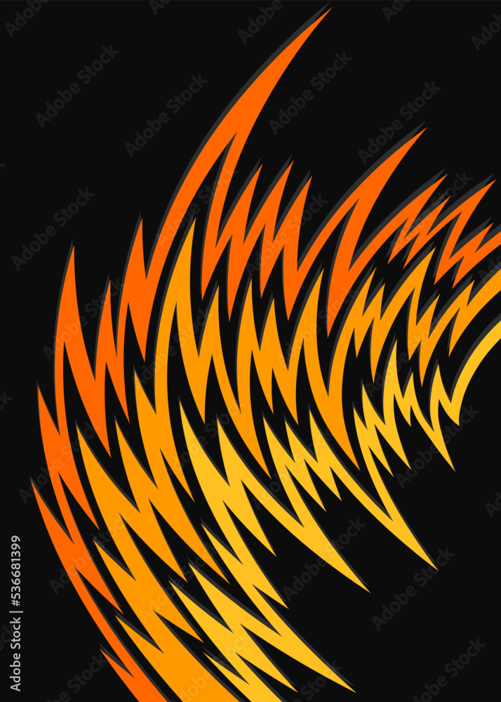 Poster abstract background with gradient curved spikes pattern