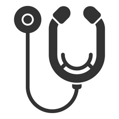 Medical stethoscope - icon, illustration on white background, glyph style