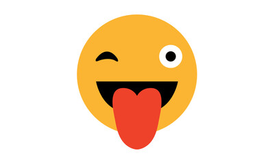 Winking Face with Tongue emoji vector, Winking Face with Tongue for website emoji