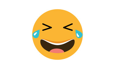 Fototapeta premium Face with Tears of Joy emoji vector, Face with Tears of Joy for website emoji