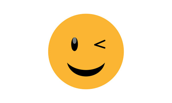 Winking Face Emoji Vector, Winking Face For Website Emoji